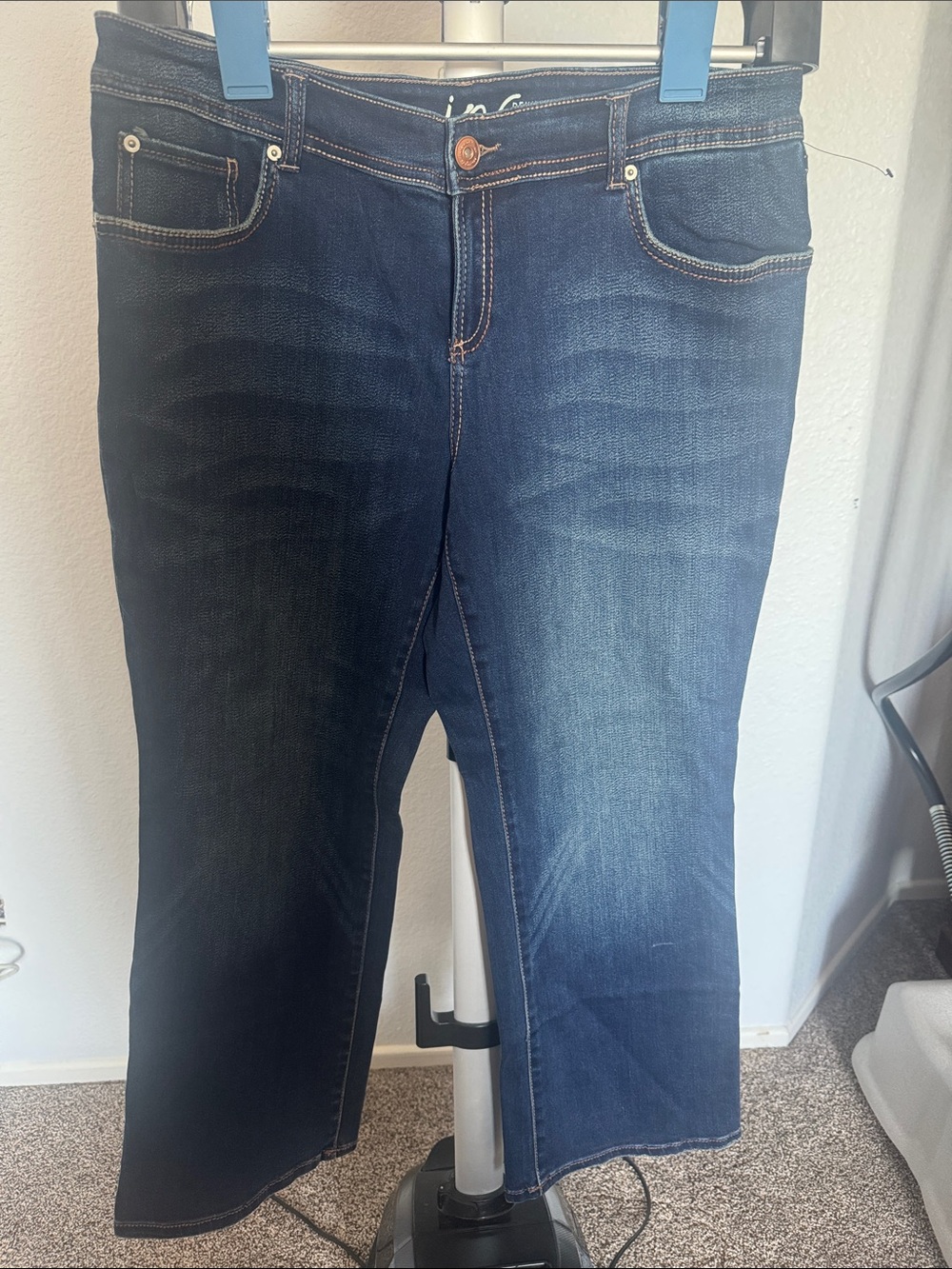 INC International Concepts Dark Blue Wide Leg Jeans